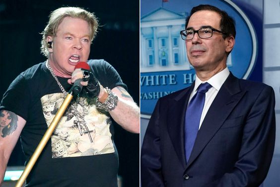 Axl Rose and Steven Mnuchin