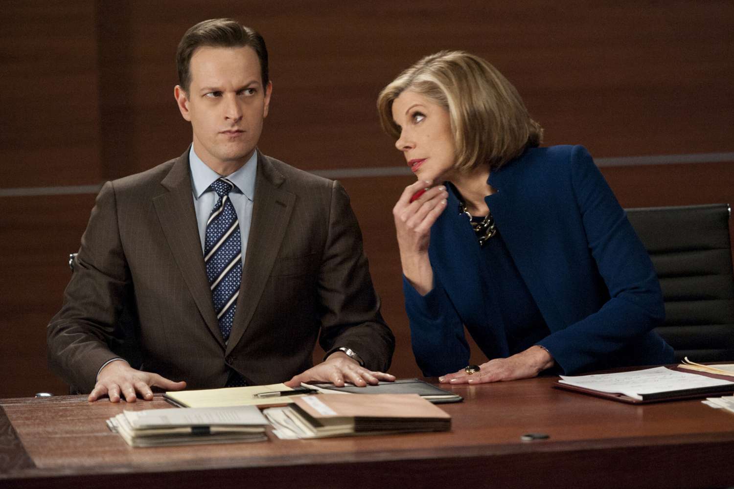 Will (Josh Charles) and Diane (Christine Baranski) THE GOOD WIFE