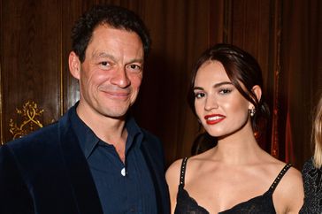 Dominic West and Lily James attend the Harper's Bazaar Women Of The Year Awards 2018, in partnership with Michael Kors and Mercedes-Benz, at Claridge's Hotel on October 30, 2018 in London, England.