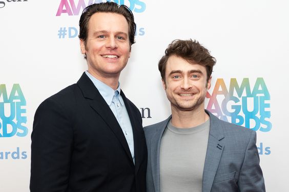 Jonathan Groff and Daniel Radcliffe attend the 90th Annual Drama League Awards at The Ziegfeld Ballroom on May 17, 2024 in New York City. 