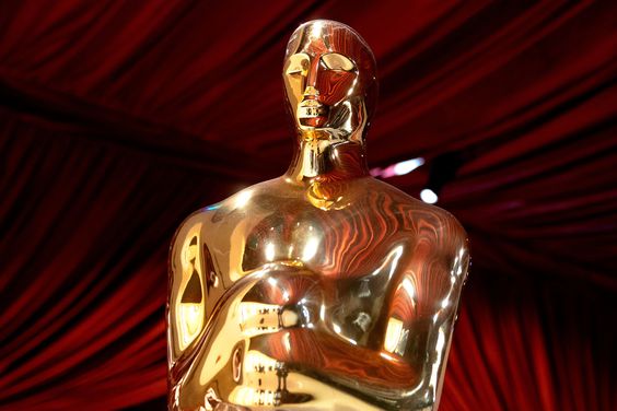 Oscars statues line the red carpet as preparations are made ahead of the 95th Academy Awards, in Hollywood, California, on March 10, 2023