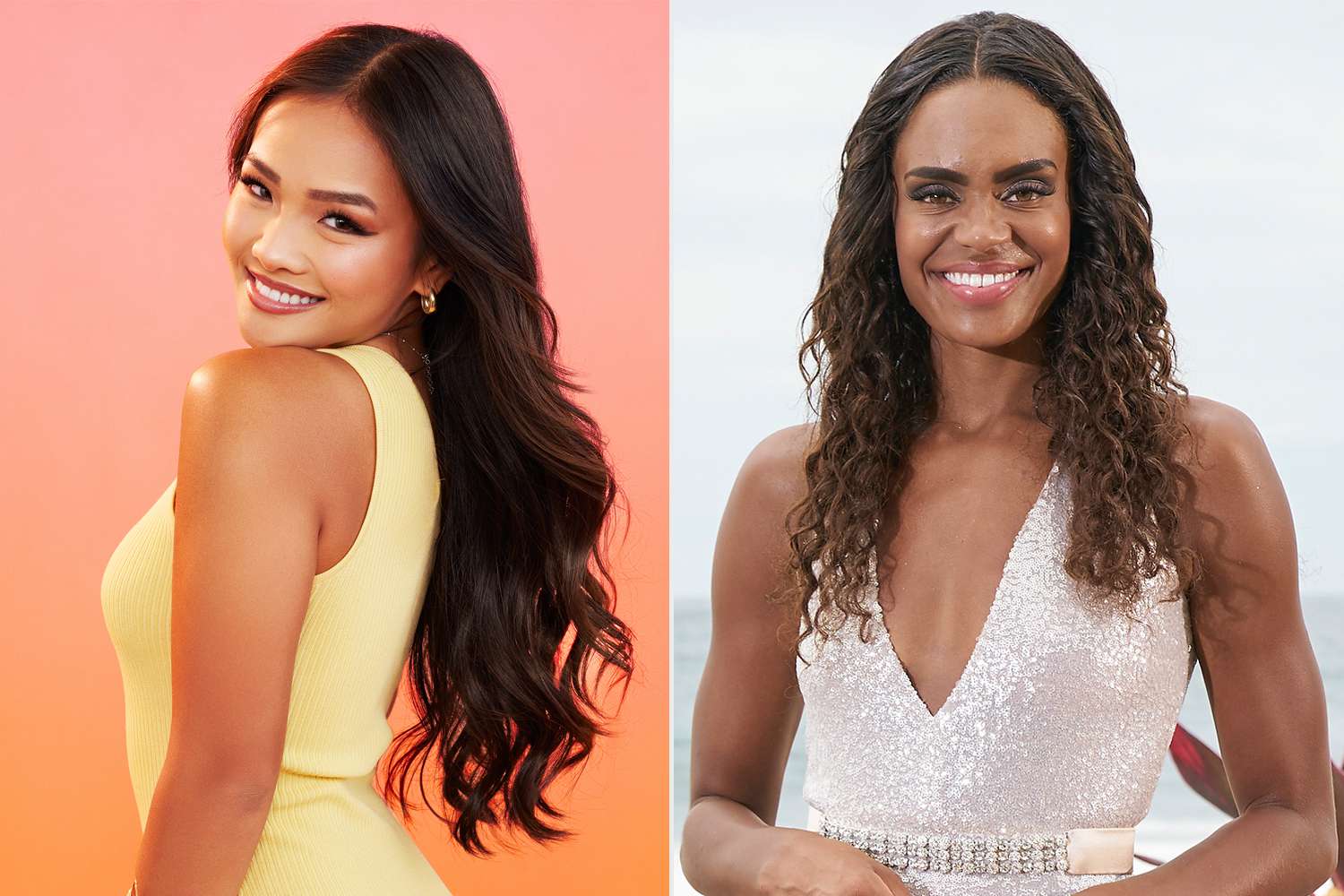 Split screen of Jenn and Michelle from The Bachelor 