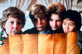 THE GOONIES, from left: Jeff Cohen, Sean Astin, Corey Feldman, Ke Huy Quan (aka Jonathan Ke Quan), 1985. 