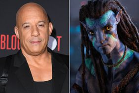 Vin Diesel attends the premiere of Sony Pictures' "Bloodshot" on March 10, 2020 in Los Angeles, California.; Jake Sully (Sam Worthington) in 20th Century Studios' AVATAR: THE WAY OF WATER