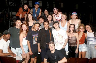 Ralph Macchio visits the cast of The Outsiders on Broadway