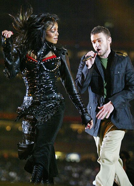 Janet Jackson With Justin Timberlake at Super Bowl XXXVIII on February 1, 2004