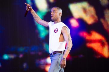 Rapper Kid Cudi performs onstage during Weekend 2 - Day 3 of the Coachella Valley Music & Arts Festival at Empire Polo Club on April 21, 2024 in Indio, California