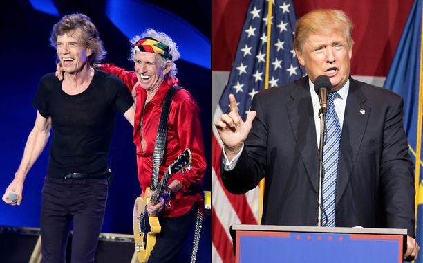 Mick Jagger and Keith Richards; Donald Trump