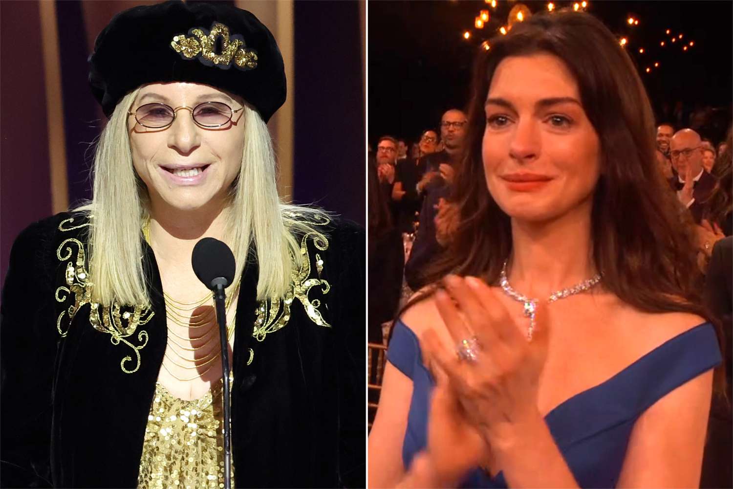 Barbra Streisand and Anne Hathaway at the 2024 SAG Awards