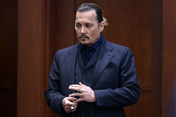 Johnny Depp in court in his defamation trial against Amber Heard