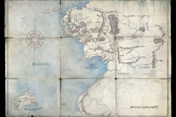 Map of Middle Earthfrom 'The Lord of the Rings'