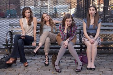 GIRLS, from left: Allison Williams, Jemima Kirke, Lena Dunham, Zosia Mamet - Season 1, premiered April 15, 2012