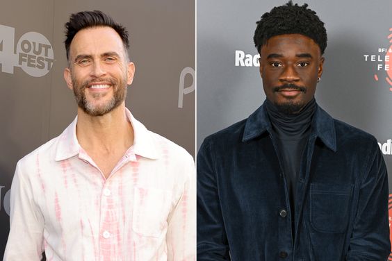 Split photo of Cheyenne Jackson and Charles Babalola