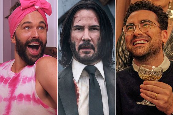 Jonathan Ness in 'Queer Eye,' Keanu Reeves in 'John Wick,' and Dan Levy in 'Good Grief'