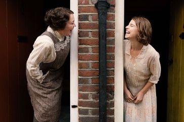 Olivia Colman as Edith Swan, Jessie Buckley as Rose Gooding in 'Wicked Little Letters'