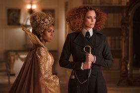 The School for Good and Evil (L-R) Kerry Washington as Professor Dovey, Charlize Theron as Lady Lesso