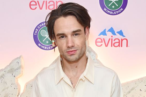 Liam Payne poses in the evian VIP Suite At Wimbledon