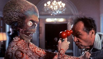 Martian and Jack Nicholson in 'Mars Attacks!'