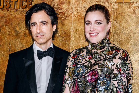 Noah Baumbach and Greta Gerwig at the Clooney Foundation For Justice's "The Albies" held at The New York Public Library on September 28, 2023 in New York City.