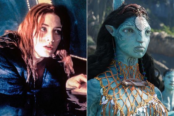 Kate Winslet in Titanic and Avatar: The Way of Water