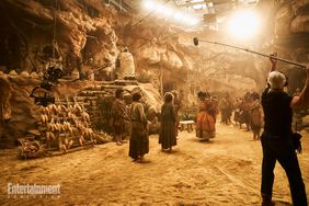 The Lord of the Rings: The Rings of Power - Season 2 - BTS - Gavi Singh Chera as Merimac, Megan Richards as Poppy, Markella Kavenagh as Nori, Tanya Moodie as Gundabel