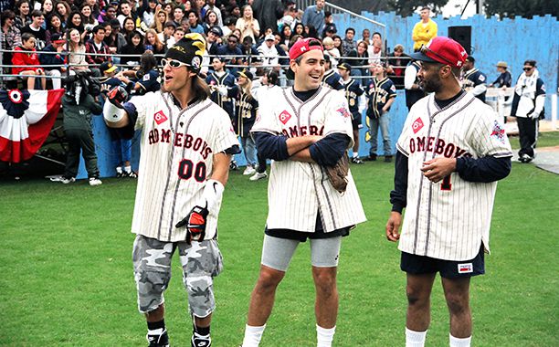 George Clooney With Dan Cortese and Ozzie Smith at MTV's 6th Annual Rock 'n Jock Baseball in Los Angeles on September 1, 1995