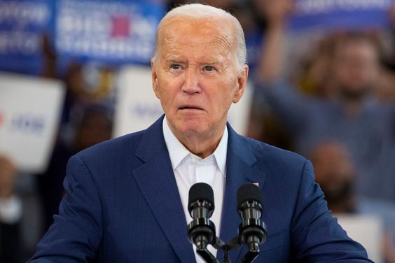 President Joe Biden addresses supporters at a campaign event at Renaissance High School on July 12, 2024