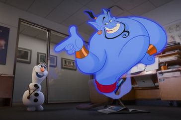 Josh Gad's Olaf and Robin Williams' Genie mingle in Disney's 'Once Upon a Studio'