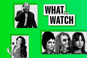 What to Watch collage of Gary Oldman in Slow Horses; Jenny Tran in The Bachelorette; Michael Keaton, Winona Ryder, and Jenna Ortega in Beetlejuice Beetlejuice