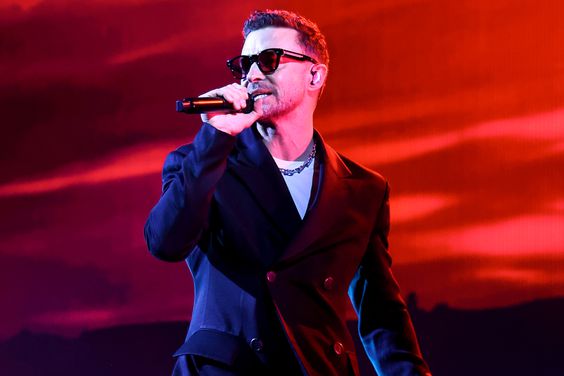 Justin Timberlake performs onstage during his The Forget Tomorrow world tour at Rogers Arena on April 29, 2024 in Vancouver, British Columbia. 