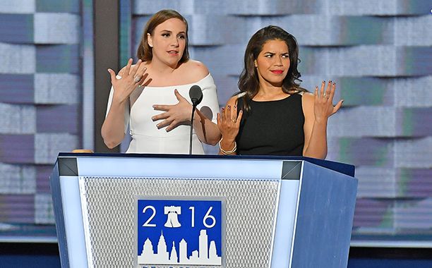 Lena Dunham and America Ferrara Diss Donald Trump at the DNC