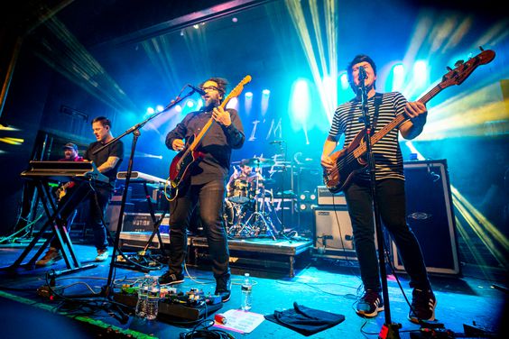 Joshua Cain, Jesse Johnson, Tony Thaxton, Justin Pierre and Matthew Taylor of Motion City Soundtrack performs at St Andrews Hall on January 03, 2020 in Detroit, Michigan. 