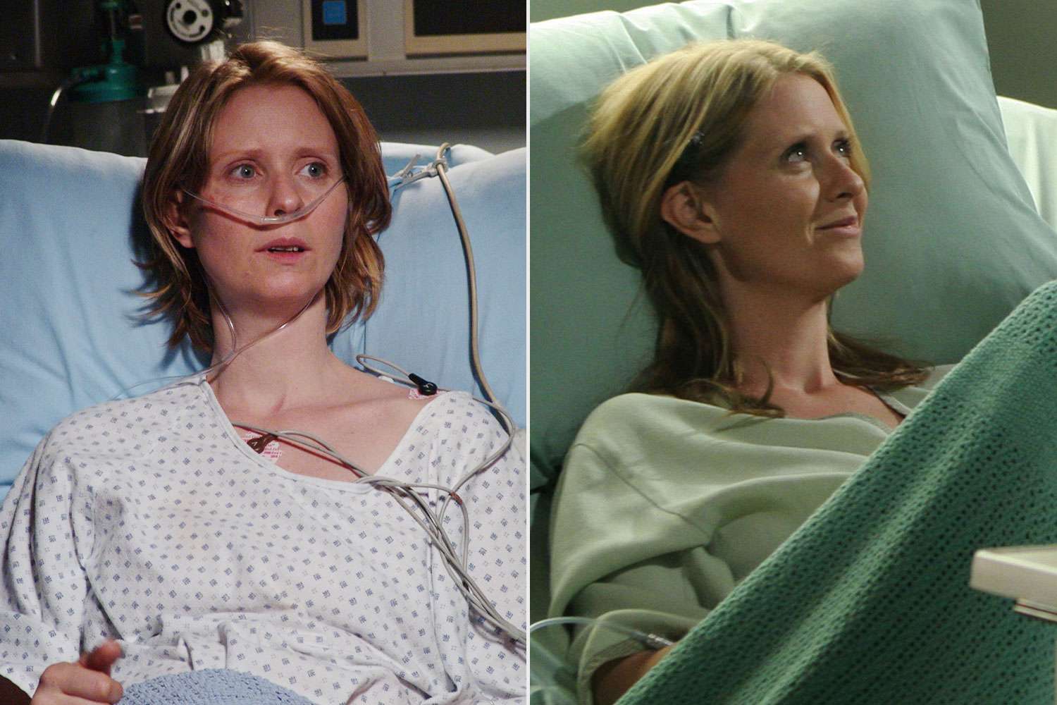 ER -- "Alone In The Crowd" Episode 15 -- Air Date 02/17/2005 -- Pictured: Cynthia Nixon as Ellie Shore -- Photo by: Danny Feld/NBCU Photo BankHOUSE -- "Deception" Episode 9 -- Pictured: (l-r) Cynthia Nixon as Anica Javanovich and Hugh Laurie as Dr. Gregory House -- (Photo by: Dean Hendler/Universal Television/NBCU Photo Bank/NBCUniversal via Getty Images)