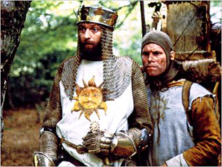 KING & KNIGHT Graham Chapman and Terry Gilliam in Monty Python and the Holy Grail