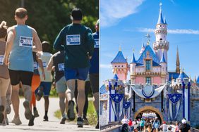 Marathon Participants and Disneyland Castle 