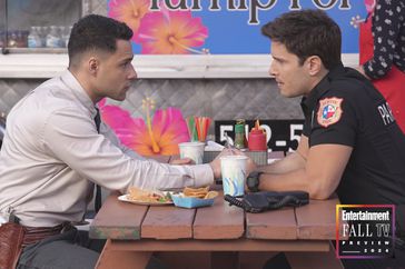 9-1-1 LONE STAR: L-R: Rafael Silva and Ronen Rubinstein in the "Both Sides, Now" season premiere 