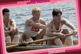 Bruce Herbelin-Earle stars as Shorty Hunt, Callum Turner as Joe Rantz and Jack Mulhern as Don Hume in director George Clooney THE BOYS IN THE BOAT