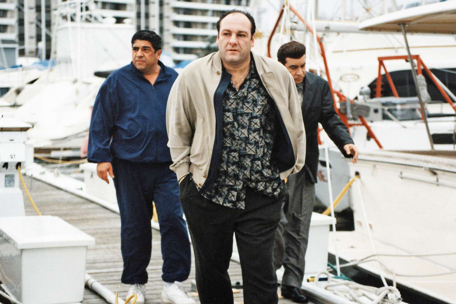 Vincent Pastore, James Gandolfini, and Steven Van Zandt on 'The Sopranos'