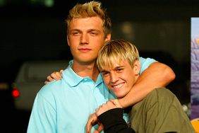 HOLLYWOOD, CA - APRIL 14: Aaron and Nick Carter (L) aririve for the "Simple Life 2" Welcome Home Party at The Spider Club on April 14, 2004 in Hollywood, California. (Photo by Frazer Harrison/Getty Images)