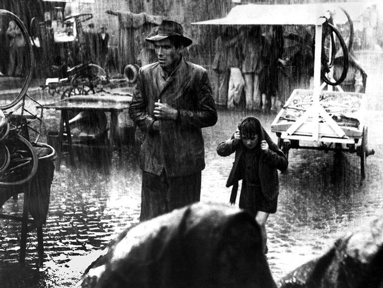 A working man and his son look for the father's stolen bicycle in Vittorio De Sica's gloriously simple tale, the essential specimen of Italian neorealist