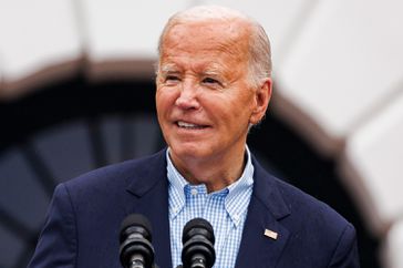 President Joe Biden speaks during a 4th of July event on the South Lawn of the White House on July 4, 2024 