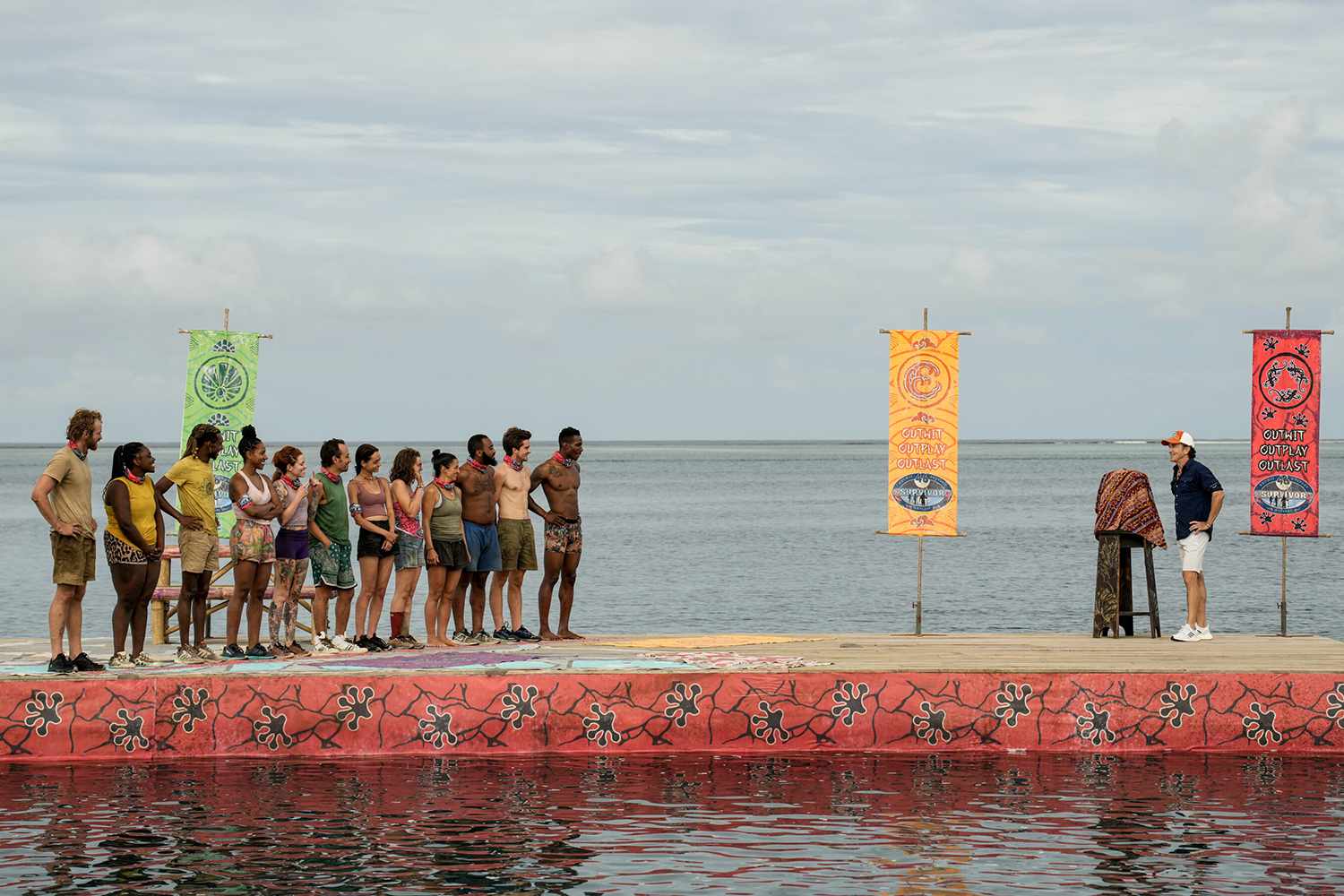Jeff Probst and the cast of 'Survivor 46'