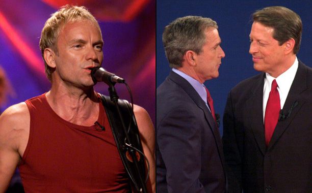 Sting; George W. Bush and Al Gore