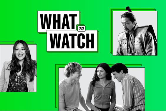What to Watch collage of Gina Rodriguez in Not Dead Yet; Zendaya, Josh O'Connor, Mike Faist in Challengers; Hiroyuki Sanada in Shogun
