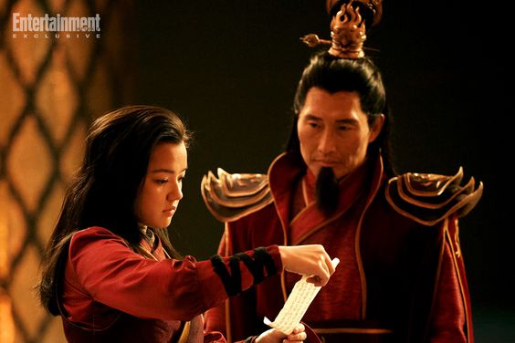 Elizabeth Yu as Azula, Daniel Dae Kim as Ozai in season 1 of Avatar: The Last Airbender. 
