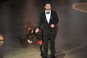 Jimmy Kimmel and a mule at the 2023 Oscars