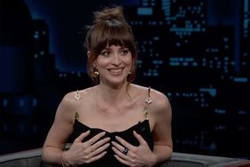 Dakota Johnson has a wardrobe malfunction on Jimmy Kimmel 