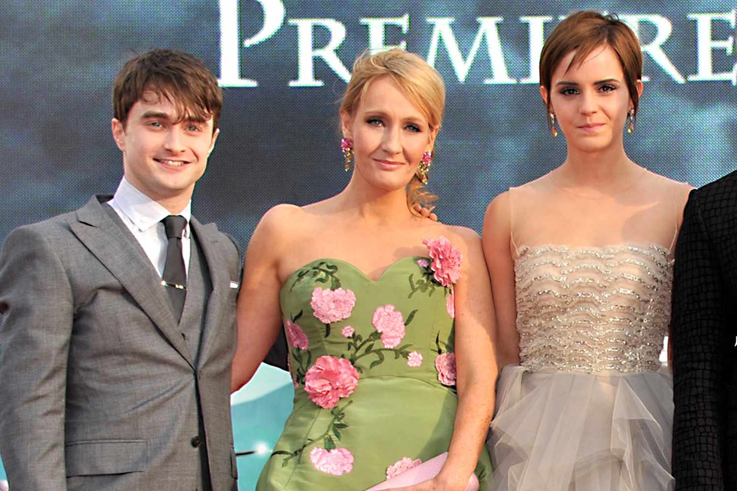 Daniel Radcliffe, J.K. Rowling and Emma Watson in 2011