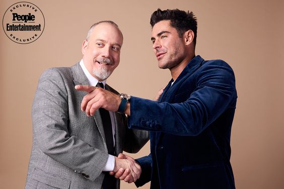 Paul Giamatti and Zac Efron poses for a portrait during The National Board Of Review Annual Awards Gala at Cipriani 42nd Street on January 11, 2024 in New York City