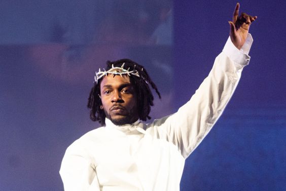 Kendrick Lamar performs as he headlines the Pyramid Stage during day five of Glastonbury Festival at Worthy Farm, Pilton on June 26, 2022 in Glastonbury, England. 